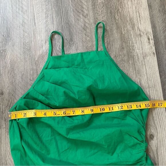 Lulu’s High Neck Ruched Dress Green Mini Medium NEW Party - Picture 9 of 11